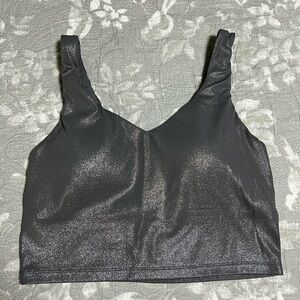 Aerie Grey Shimmer Crop Top